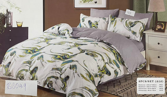 White Green Teal Waves Complete Bed Sheets Set - Trillingo Express Online Marketplace