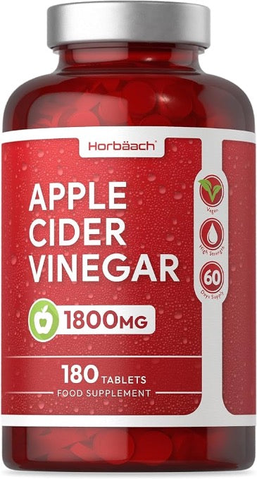 Apple Cider Vinegar Tablets 1800mg High Strength ACV 180 Tablets - Trillingo Express Online Marketplace