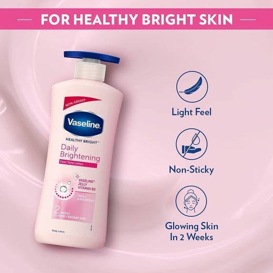 Vaseline Healthy Daily Brightening Even Tone Body Lotion Pink 600ML - Trillingo Express Online Marketplace