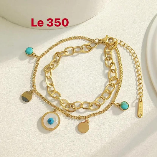 Single Cat Eye 2 Blue Stone Bracelet - Trillingo Express Online Marketplace