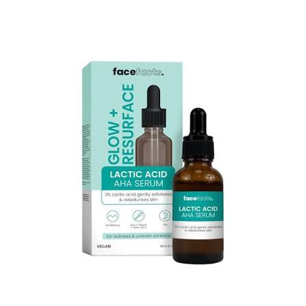 Face Facts Glow & Resurface Lactic Acid AHA Serum - 30ml