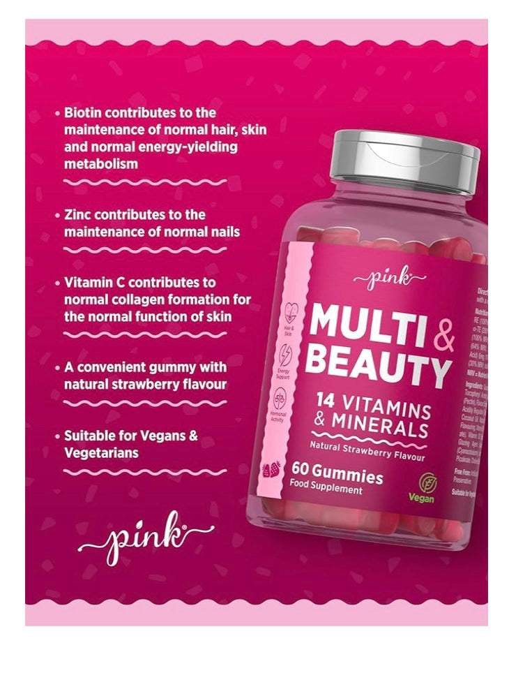 Pink Multi Beauty 14 Vitamins 60 Gummies - Trillingo Express Online Marketplace