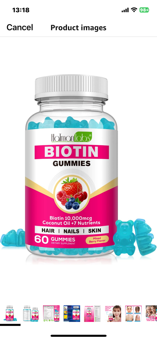 Hatmonlabs Biotin Gummies 10,000mcg 60 Gummies - Trillingo Express Online Marketplace