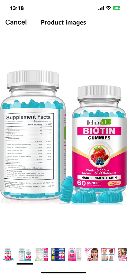 Hatmonlabs Biotin Gummies 10,000mcg 60 Gummies - Trillingo Express Online Marketplace