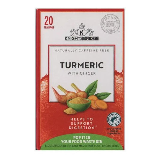 Knightsbridge Turmeric & Ginger Herbal Tea – 20 Bags