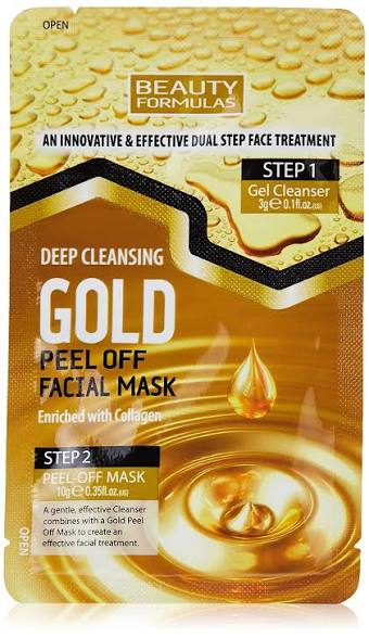 Beauty Formulas Dual Step Deep Cleansing Gold Peel-Off Facial Mask