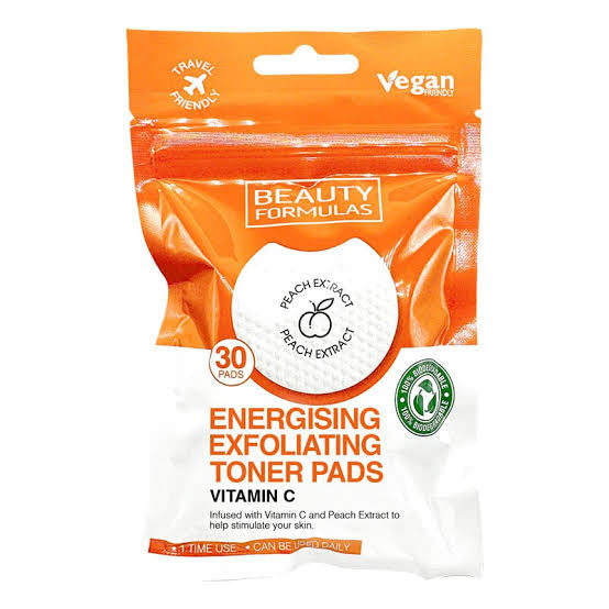 Beauty Formulas Vitamin C Energising Exfoliating Toner Pads - 30 Pads
