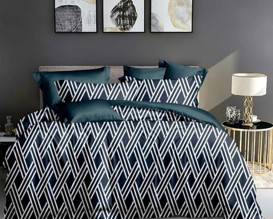 Navy With White Stripes Bed Sheet - Trillingo Express Online Marketplace