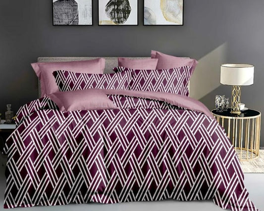 Maroon With Pink Stripes Bed Sheet - Trillingo Express Online Marketplace