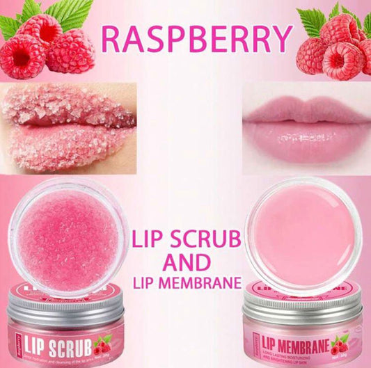 Pink Lip Set With Membrane and Scrub Raspberry
