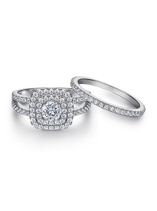 Sterling Silver Sparkle Wedding Ring S925-006 ST