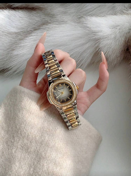 Suniflex Quartz Womens Watch Gold and Silver