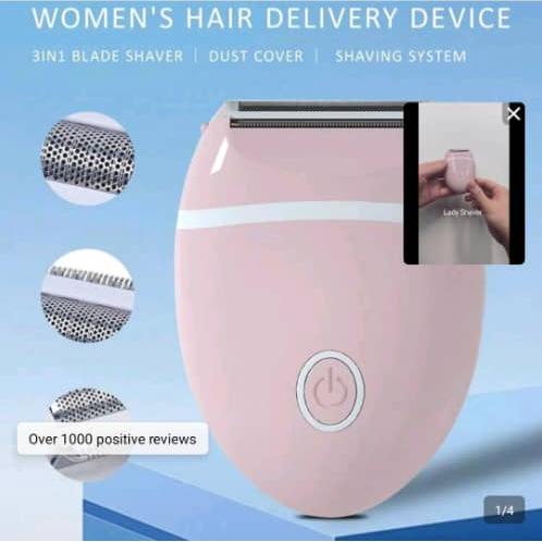 NEW Small Women's PINK Hair Shaver 3 in 1 with Dust Cover