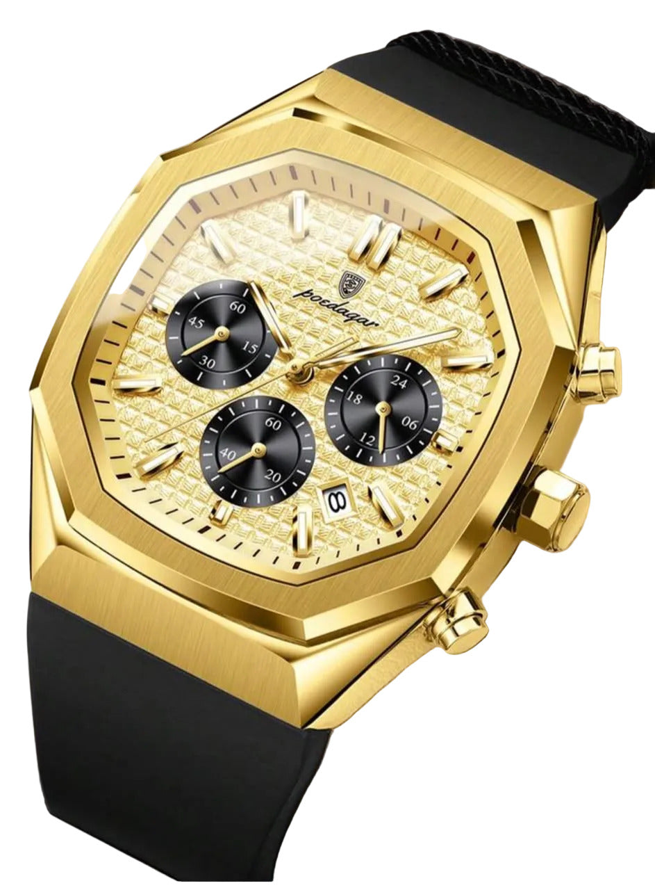 Poedagar Silicone Strap Men's Watch