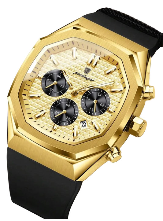Poedagar Silicone Strap Men's Watch