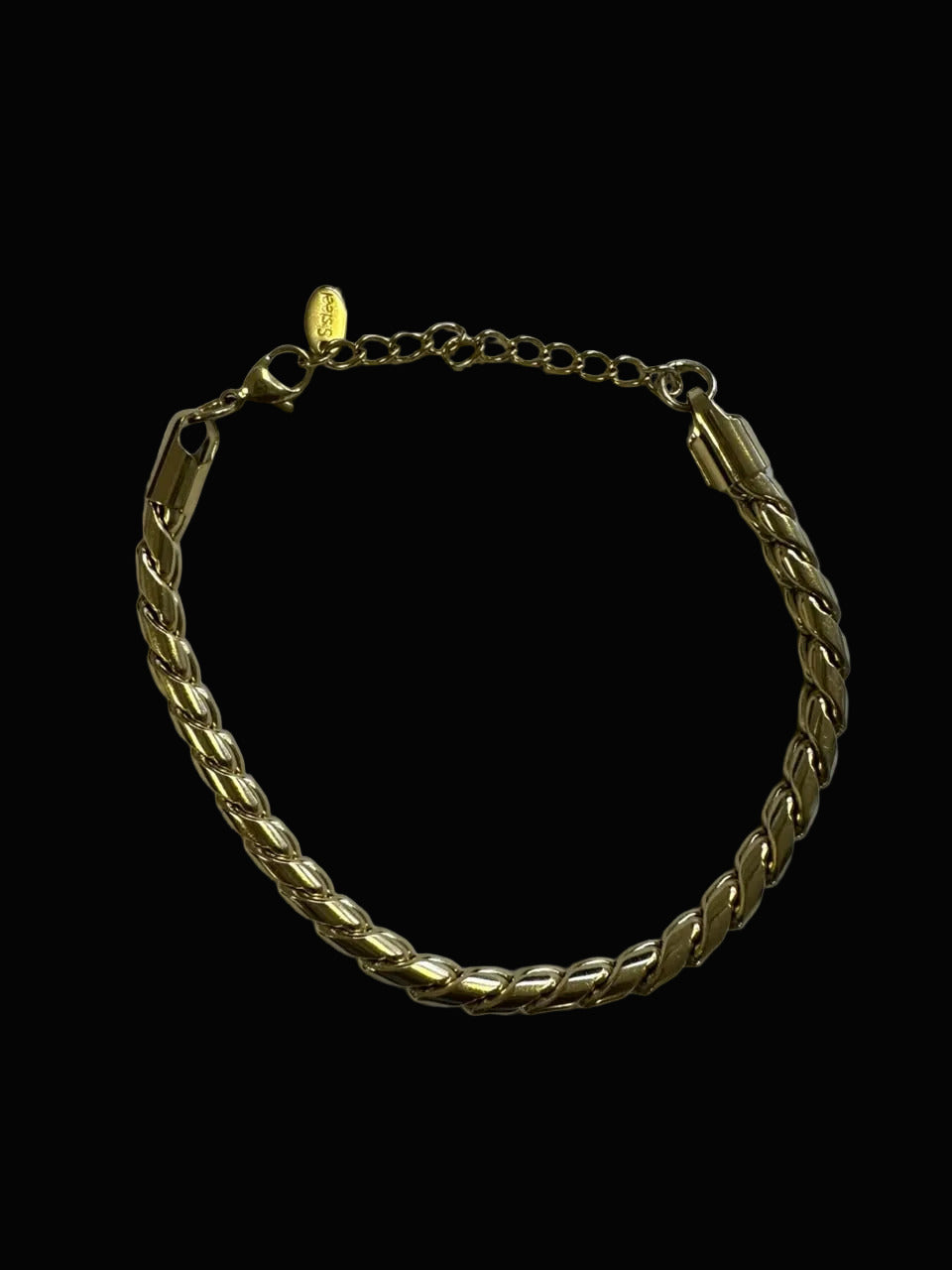 Gold Tone Twisted Rope Chain Bracelet