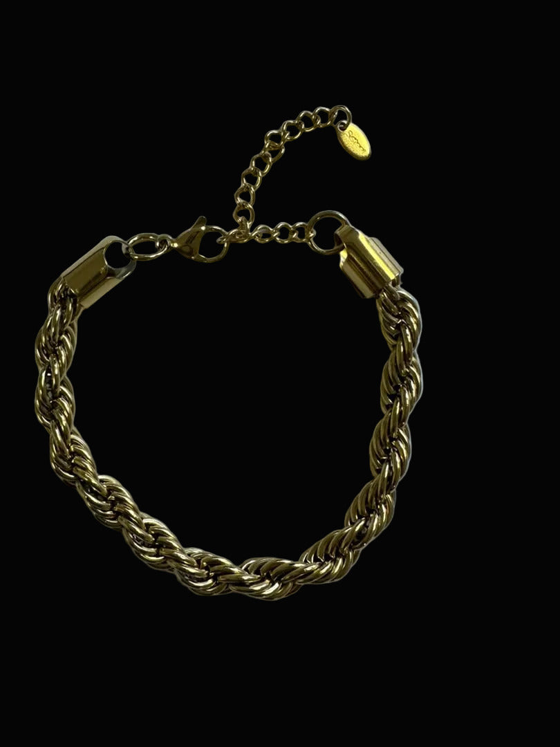 Gold Tone Rope Chain Bracelet