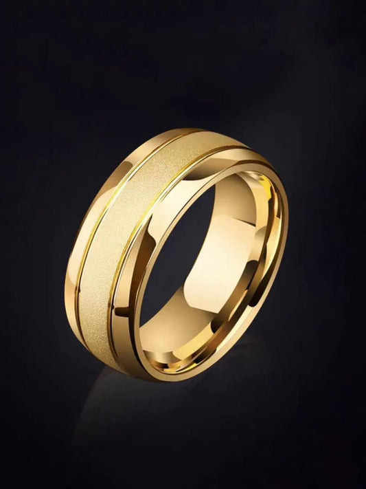 Gold Plated Patterned Men's Gift Wedding Band Ring - Trillingo Express Online Marketplace
