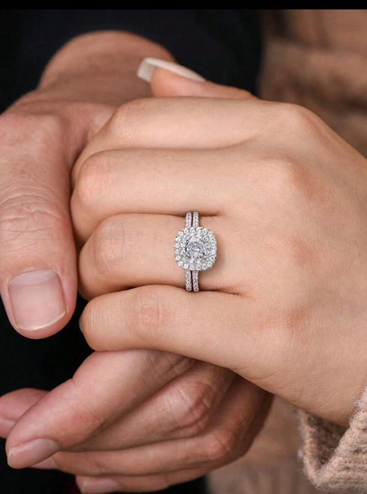 Sterling Silver Elegant  Wedding Design Ring S925-007 St