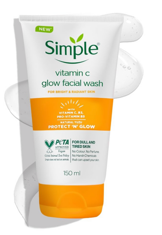 New Simple Vitamin C B3 Pro Glow Facial Wash Protect N Glow 150ml